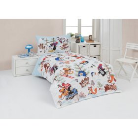 Lenjerie de pat pentru copii Mole și iarnă - 140 x 200 cm + 70 x 90 cm