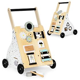 Premergător din lemn pentru copii, cărucior educativ ECOTOYS