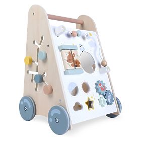 Premergător din lemn pentru copii cu elemente mobile ECOTOYS