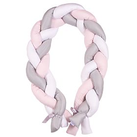 Protector tricotat pentru patut Roz 200 cm, Babymatex