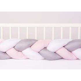 Protector tricotat pentru patut Roz 200 cm, Babymatex