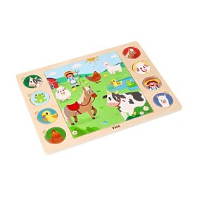 Puzzle 2 în 1 Fermă - găsește umbra