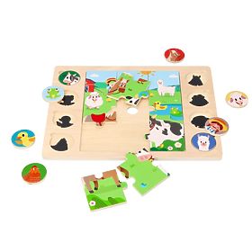 Puzzle 2 în 1 Fermă - găsește umbra