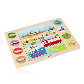 Puzzle 2în1 Vehicule - puzzle și joc găsește umbra