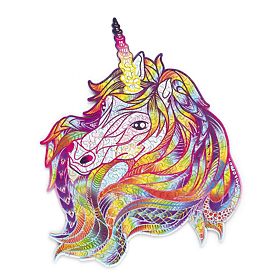 Puzzle colorat din lemn - unicorn, Wood Trick