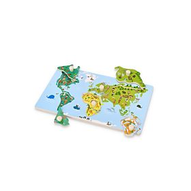 Puzzle cu mânere hartă mondială