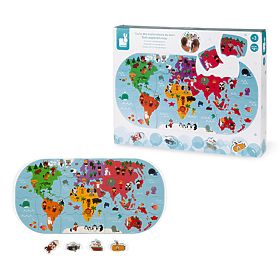 Janod Jucărie de apă puzzle Hartă mondială 28 buc, JANOD
