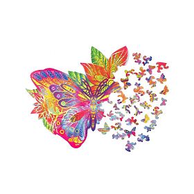 Puzzle din lemn colorat - fluture, Wood Trick