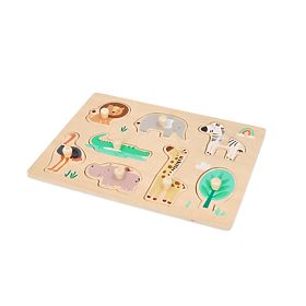 Puzzle din lemn cu mânere Safari