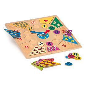 Puzzle educațional Small Foot Insertion pentru a învăța ore