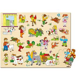 Puzzle mare pentru copii și animalele lor