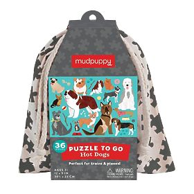 Puzzle Mudpuppy Câini în săculeț textil 36 de piese, Mudpuppy