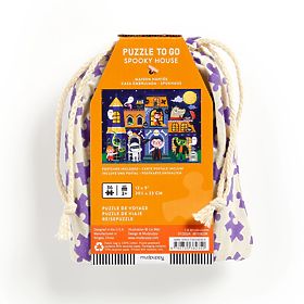 Puzzle Mudpuppy Casă bântuită în săculeț textil 36 de piese, Mudpuppy