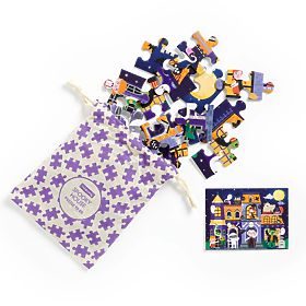 Puzzle Mudpuppy Casă bântuită în săculeț textil 36 de piese, Mudpuppy