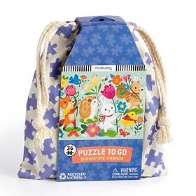 Puzzle Mudpuppy Paradă de primăvară în săculeț textil 36 de piese, Mudpuppy