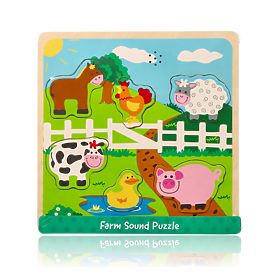 Puzzle sonor - animale de la fermă, Lelin
