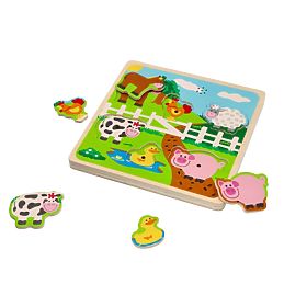 Puzzle sonor - animale de la fermă, Lelin