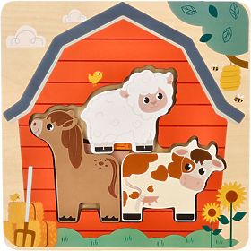 Puzzle stratificate cu animale de la fermă