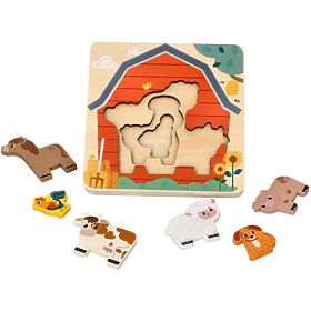 Puzzle stratificate cu animale de la fermă