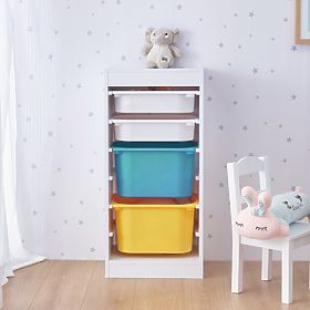 Raft cu cutii de depozitare Tower - albastru / galben