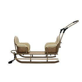 Sanie pentru gemeni Duo - culoare rosie scaun