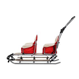 Sanie pentru gemeni Duo Sport - culoare rosie a scaunului