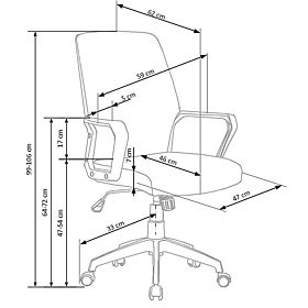 Scaun de birou Spin - bej - alb