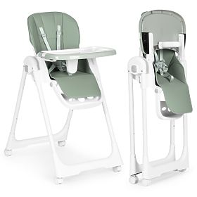 Scaun de hrănire cu înălțime reglabilă, piele ecologică, curele, tavă dublă ECOTOYS, EcoToys