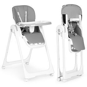 Scaun de masă cu înălțime reglabilă, piele ecologică, centuri de siguranță, tavă dublă ECOTOYS