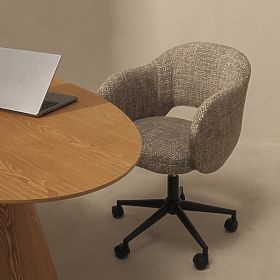 Scaun rotativ Garen, bej-gri/picioare negre