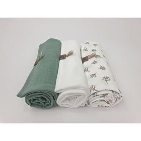 Scutece de muselina 3 buc - verde