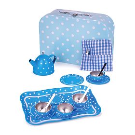 Set de ceai cu buline albastre Bigjigs Toys