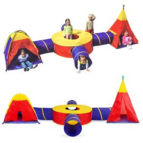 Set de corturi pentru copii 7 în 1 case + 4 tuneluri, IPLAY