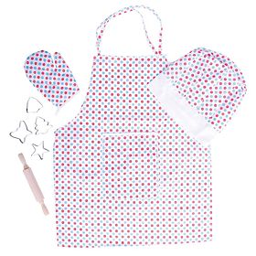 Set de gătit Bigjigs Toys cu șorț cu buline, Bigjigs Toys