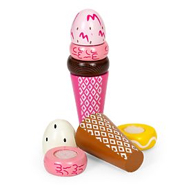 Set de înghețate din lemn cu arici pentru copii 9 piese ECOTOYS