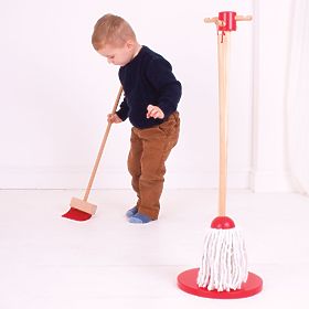 Set de joacă de curățenie Bigjigs Toys roșu