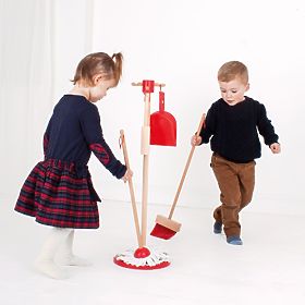 Set de joacă de curățenie Bigjigs Toys roșu