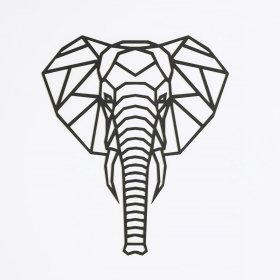 Pictură geometrică din lemn - Elefant - diferite culori, Elka Design