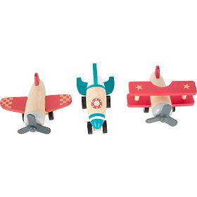 small foot Avioane din lemn cu mecanism de întindere 3 buc.