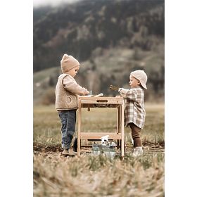 small foot Bucătărie mică din lemn pentru exterior