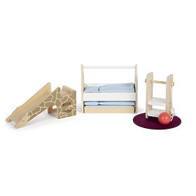 small foot Căsuță pentru păpuși cu mobilier, naturală