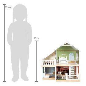 small foot Căsuță din lemn pentru păpuși cu terasă
