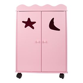 small foot Dulap din lemn pentru păpuși roz