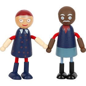 small foot Figurine din lemn familie cu scaun cu rotile, small foot