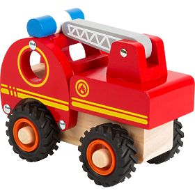 small foot Mașină de pompieri din lemn cu scară