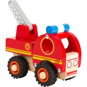 small foot Mașină de pompieri din lemn cu scară