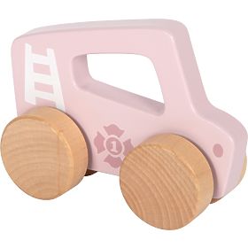 small foot Mașinuță de lemn de împins Roz