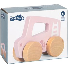 small foot Mașinuță de lemn de împins Roz
