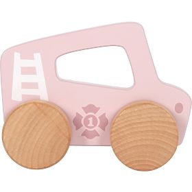 small foot Mașinuță de lemn de împins Roz