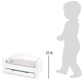 small foot Pat de păpuși din lemn alb